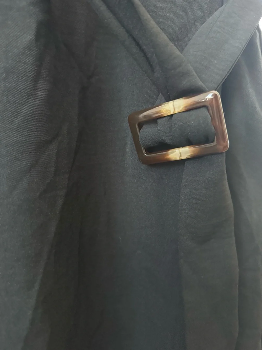 Monteau Black Midi Shirt Dress with Puff Sleeves - Picture 4 of 6